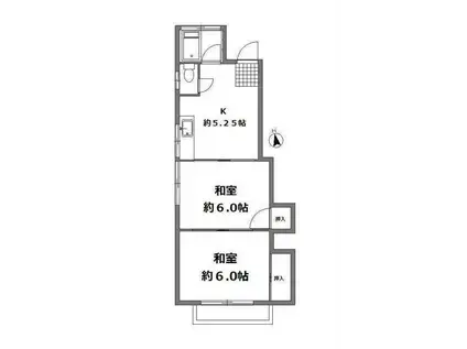 第3グランドハイツ(2K/2階)の間取り写真