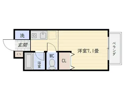 サンティール荒田(1K/2階)の間取り写真