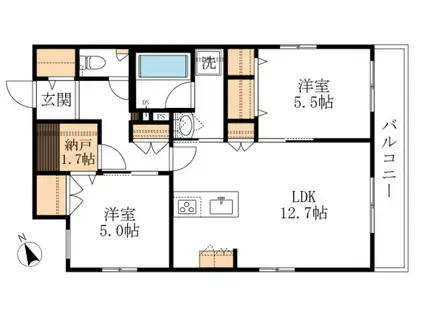 ヘーベルメゾン立川 ノース(2LDK/3階)の間取り写真