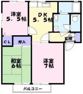 ディアス・オークラ(3DK/2階)の間取り写真