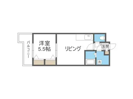 レジデンス高石(1DK/2階)の間取り写真