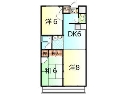 アビタシオン富士岡(3DK/4階)の間取り写真