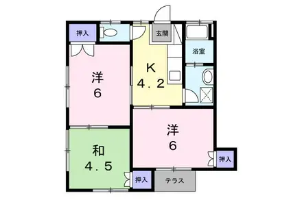 コーポ原の内(3K/1階)の間取り写真