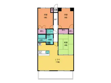クレセール万石(3LDK/3階)の間取り写真