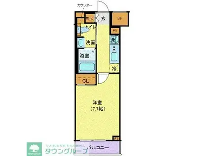 ジェノヴィア目黒南グリーンヴェール(1K/6階)の間取り写真