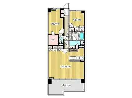 ガリレアヴェール(2LDK/11階)の間取り写真