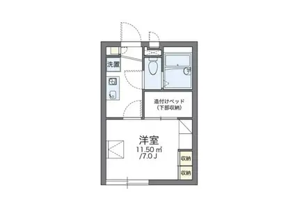 レオパレスルリームII(1K/1階)の間取り写真