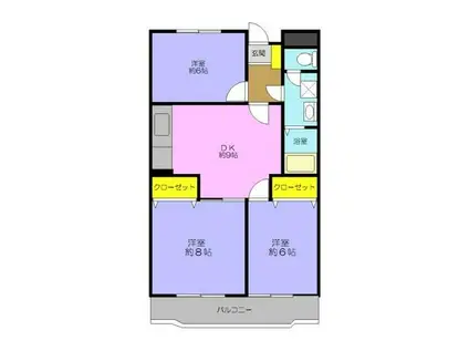 ノーブル北田園(3DK/2階)の間取り写真