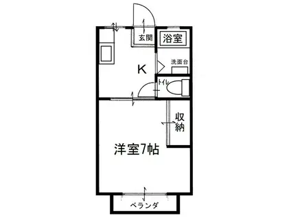 鹿隈リゾートタウン25号地(1K/1階)の間取り写真