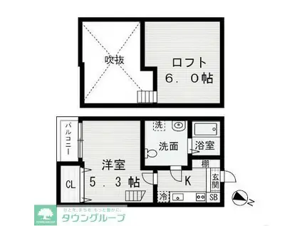 ラポーラ末広町(1K/1階)の間取り写真