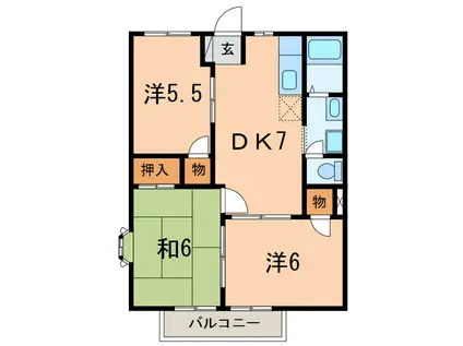 グリーンハイツ(3DK/2階)の間取り写真