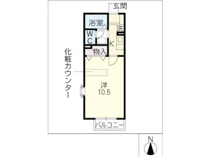メゾン・ラポール F棟(1K/1階)の間取り写真