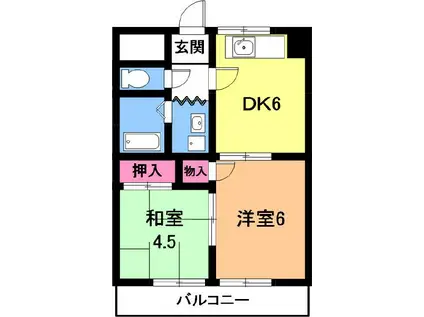コーポ八田(2DK/2階)の間取り写真