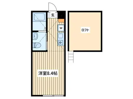ソラ鶴間(ワンルーム/1階)の間取り写真