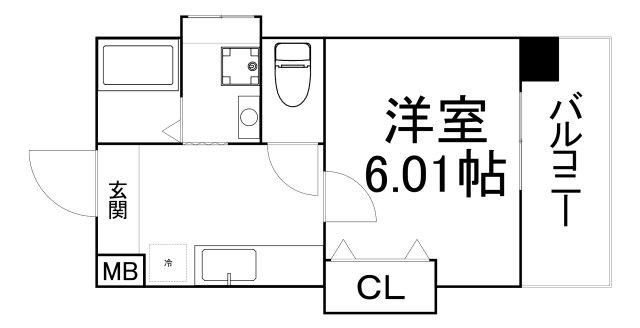 グレース黒崎(1K/5階)の間取り写真