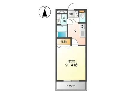 サンコート窪津(1K/2階)の間取り写真