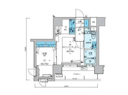 リヴシティ横濱新川町弐番館(1LDK/11階)の間取り写真