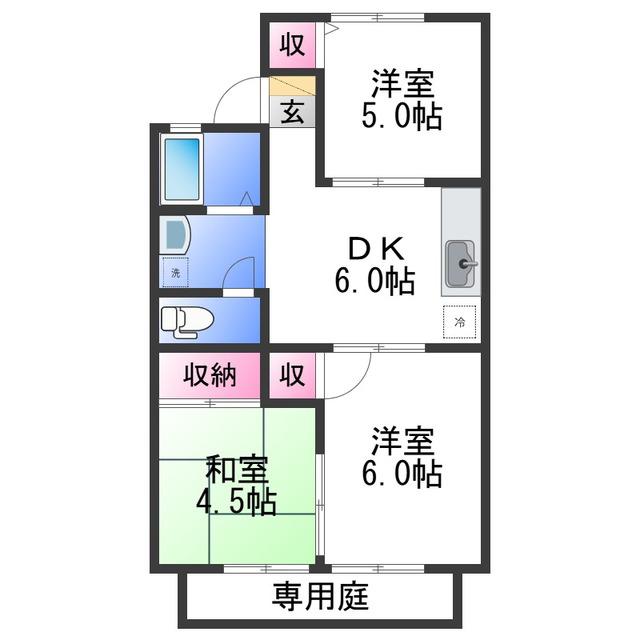 カンファーツリービュー(3DK/1階)の間取り写真