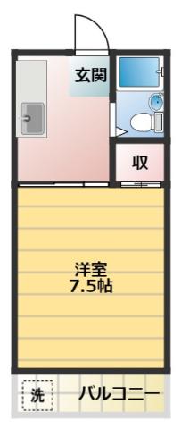 コーポ岡田(1K/1階)の間取り写真