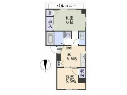 河村ビル(2DK/3階)の間取り写真