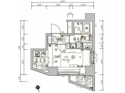 ベルシード北千住スール(1K/9階)の間取り写真
