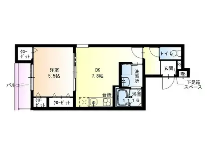 フジパレス高石千代田I番館(1DK/3階)の間取り写真