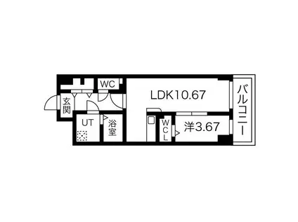 S-FORT北千種(1LDK/5階)の間取り写真