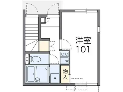 レオネクストシャンローズ(1K/1階)の間取り写真