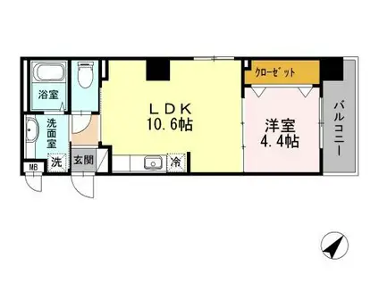 M`S PORT(1LDK/5階)の間取り写真