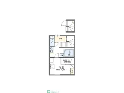 レオパレスエクレール(1K/2階)の間取り写真