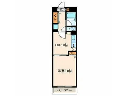 ラ・ベリーテ西葛西(1DK/7階)の間取り写真