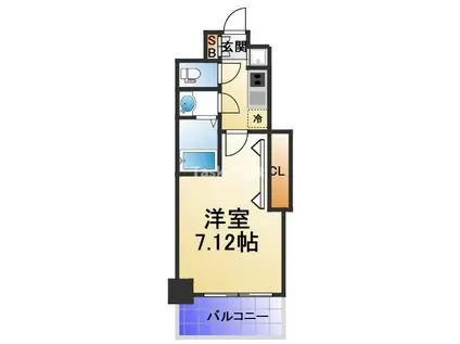 LUXE天神橋(1K/7階)の間取り写真