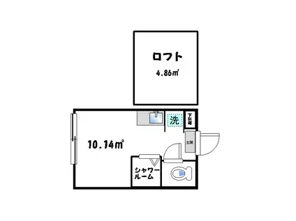 GRANDIA東中野ウエスト(ワンルーム/1階)の間取り写真