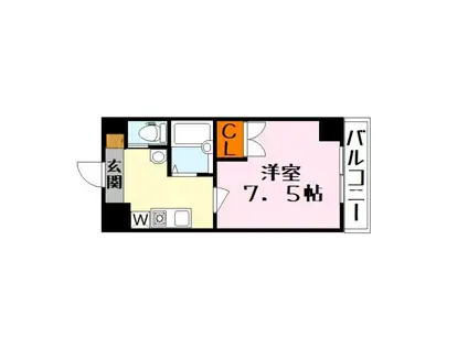 ピュアドミトリーシミズ(1K/4階)の間取り写真