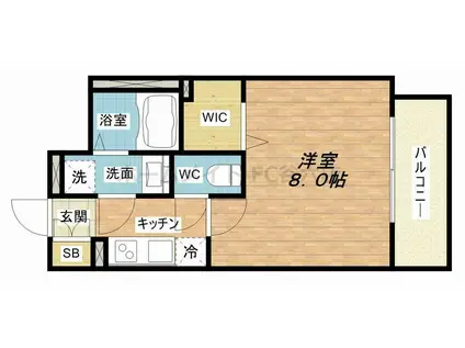 S-RESIDENCE西長堀(1K/10階)の間取り写真