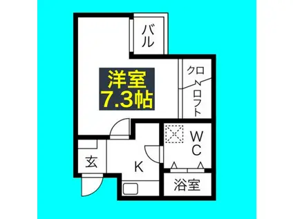 インフィニティ今池(1K/2階)の間取り写真