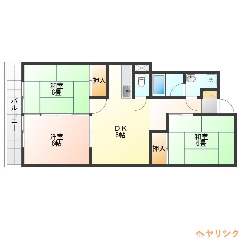 第2シャトープレドパーク(3LDK/3階)の間取り写真