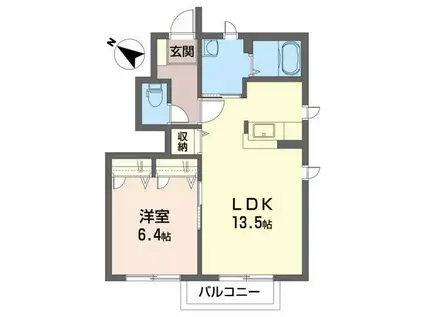 グリーンレジデンス C(1LDK/1階)の間取り写真