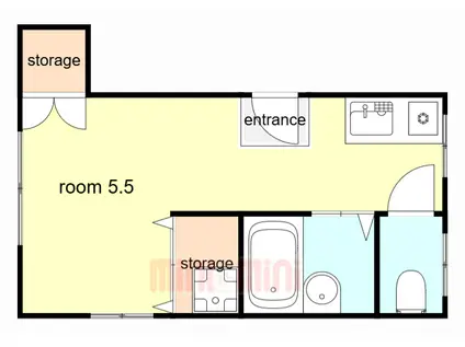 ウィステリア熊内(ワンルーム/2階)の間取り写真
