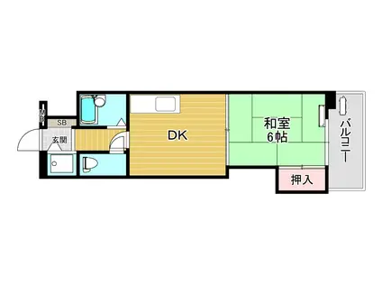 ふぁみゆ筒井(1DK/5階)の間取り写真