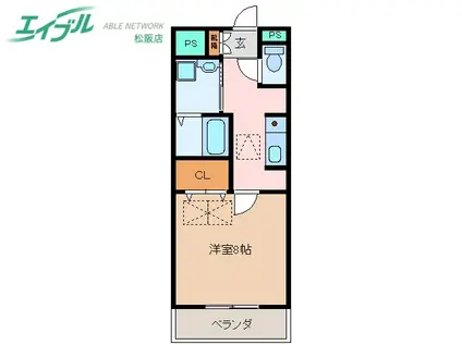 ルネスクレール(1K/3階)の間取り写真