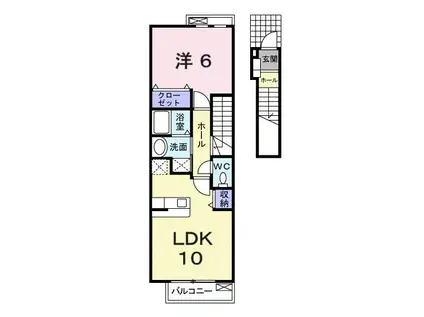 プラシード(1LDK/2階)の間取り写真