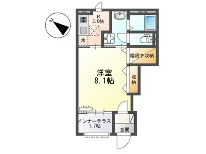 沼津市大諏訪アパート(1K/1階)の間取り写真