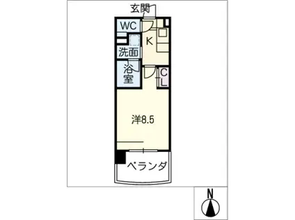 タウンライフ千種(1K/8階)の間取り写真