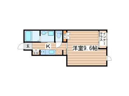 リラハイツ宮町(1K/1階)の間取り写真