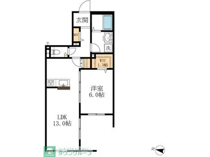 メゾンドゥラミティエ(1LDK/1階)の間取り写真