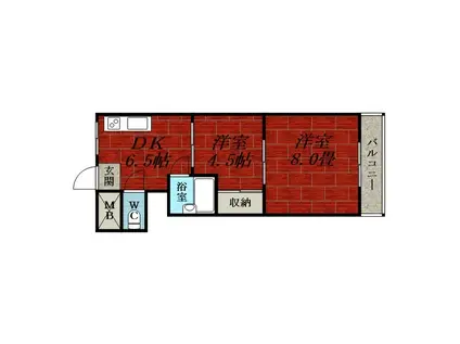 パークライフBM(2DK/3階)の間取り写真