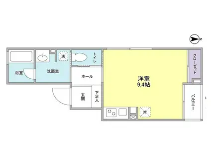 ソレーユ四谷三丁目(ワンルーム/3階)の間取り写真