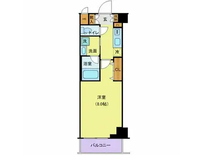 辰巳スカイガーデンテラス(1K/5階)の間取り写真