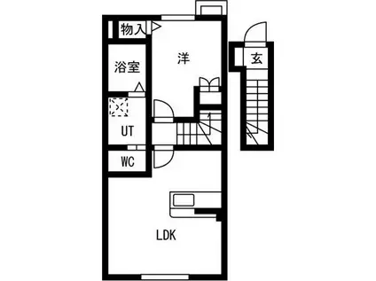 SUN PALACE北上VIII(1LDK/2階)の間取り写真